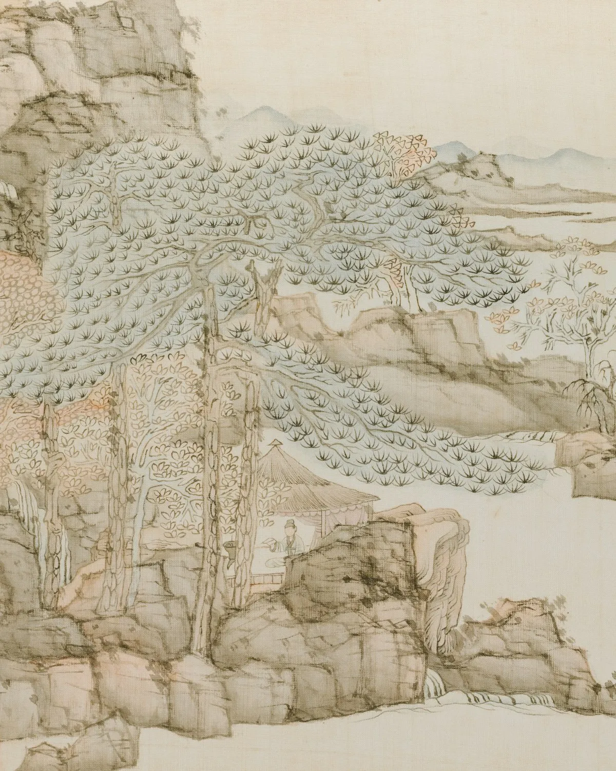 Chinese ink painting of mountain landscape — scholarly tradition