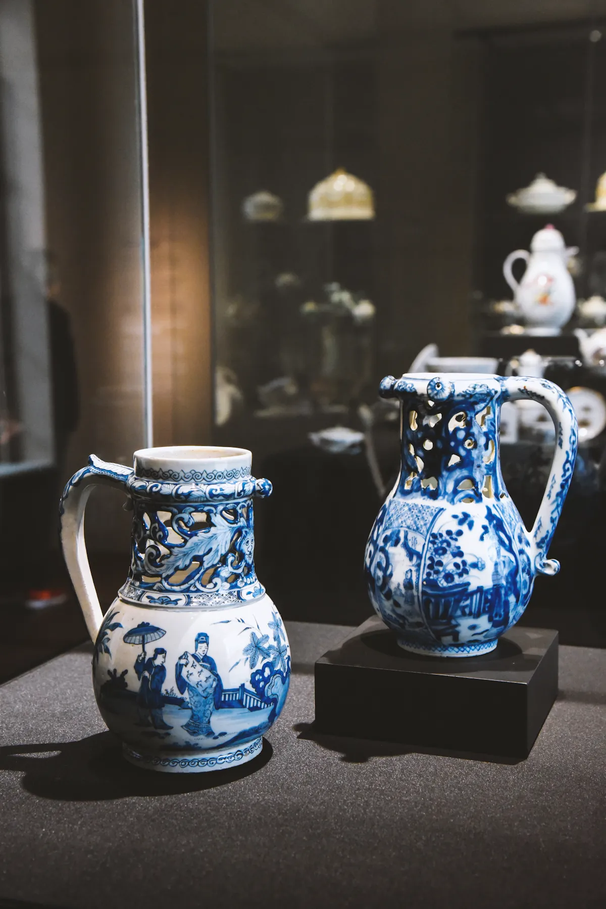 Blue-and-white Chinese porcelain vases